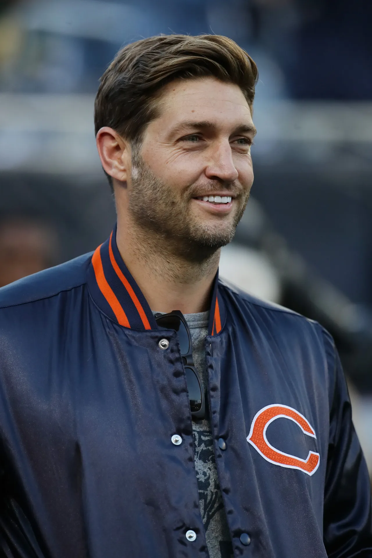 CHICAGO, ILLINOIS - SEPTEMBER 05: Former Chicago Bears quarterback Jay Cutler looks on before the game between the Green Bay Packers and the Chicago Bears at Soldier Field on September 05, 2019 in Chicago, Illinois. (Photo by Jonathan Daniel/Getty Images)