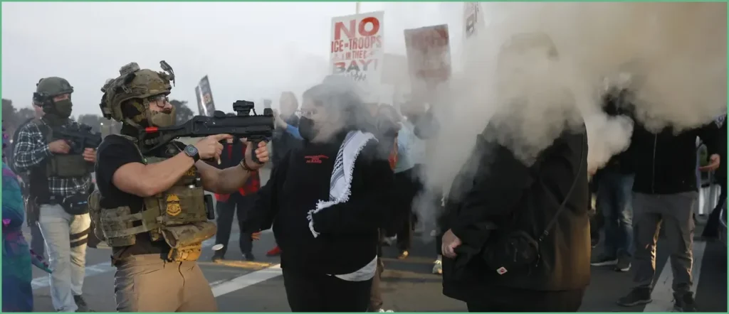 ICE Agents Repel Violent Protesters, Deploy Crowd Control Gas