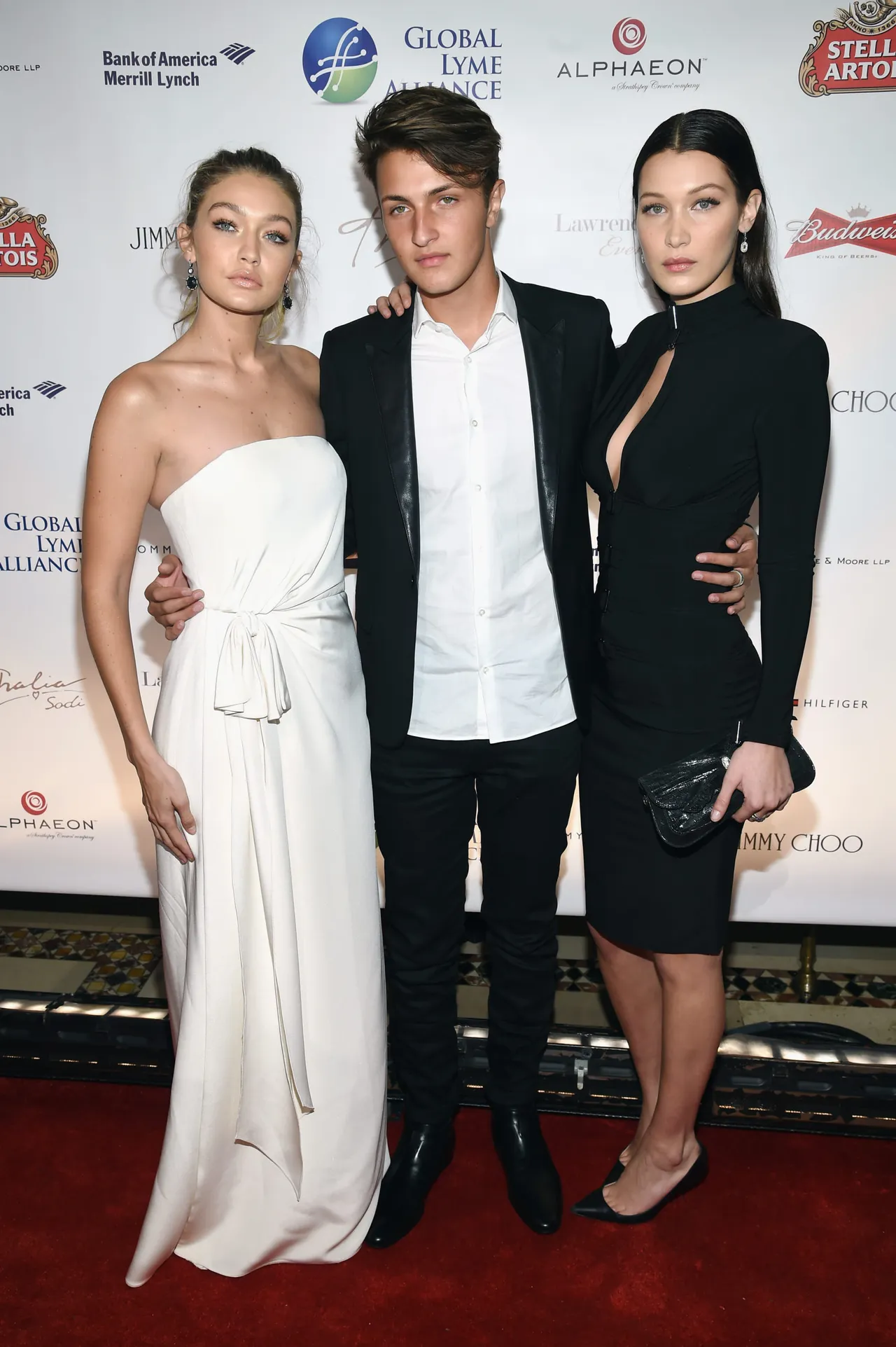 NEW YORK, NY - OCTOBER 08: (L-R) Gigi Hadid, Anwar Hadid and Bella Hadid attend the Global Lyme Alliance "Uniting for a Lyme-Free World" Inaugural Gala at Cipriani 42nd Street on October 8, 2015 in New York City. (Photo by Dimitrios Kambouris/Getty Images for Global Lyme Alliance)