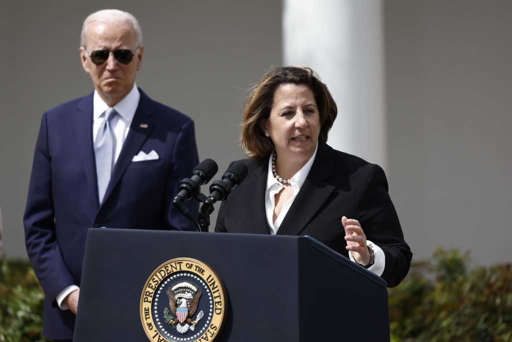 Former President Joe Biden and Lisa Monaco