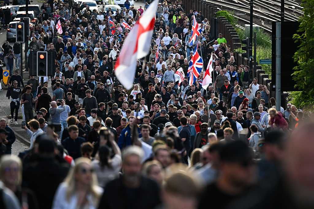 Protesters in southern England