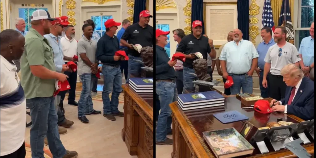 Lincoln Reflecting Pool Workers Visit White House, Meet Trump