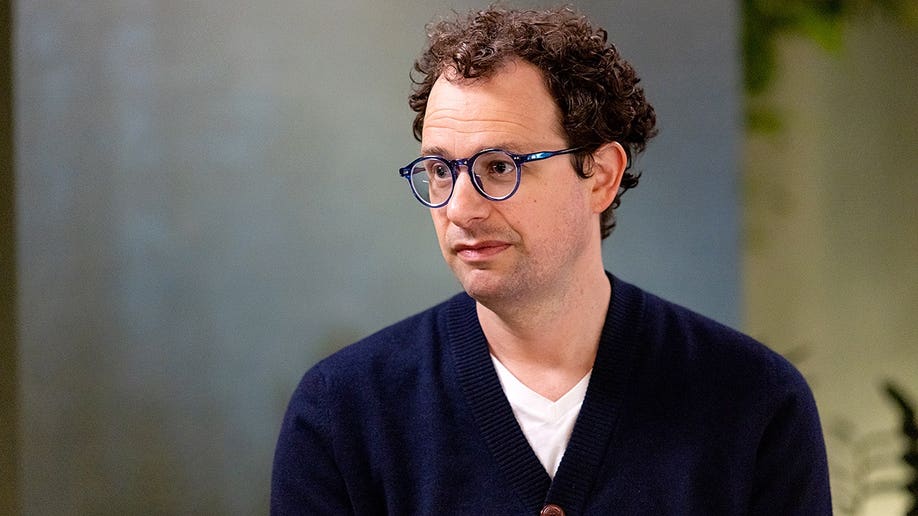 Dario Amodei speaks during an interview at Anthropic headquarters in San Francisco.