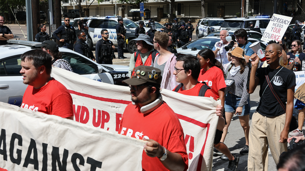 Dallas Democrats Protest Trump, Conservatives Stay Quiet and Cautious