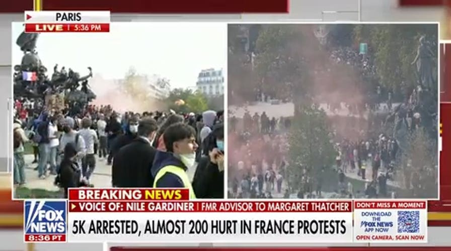 Violent student protests erupt across France as left-wing groups seize on chaos